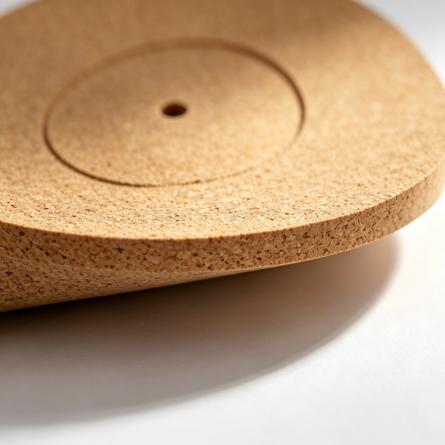 AUDURA 3mm thick cork turntable mat edge detail