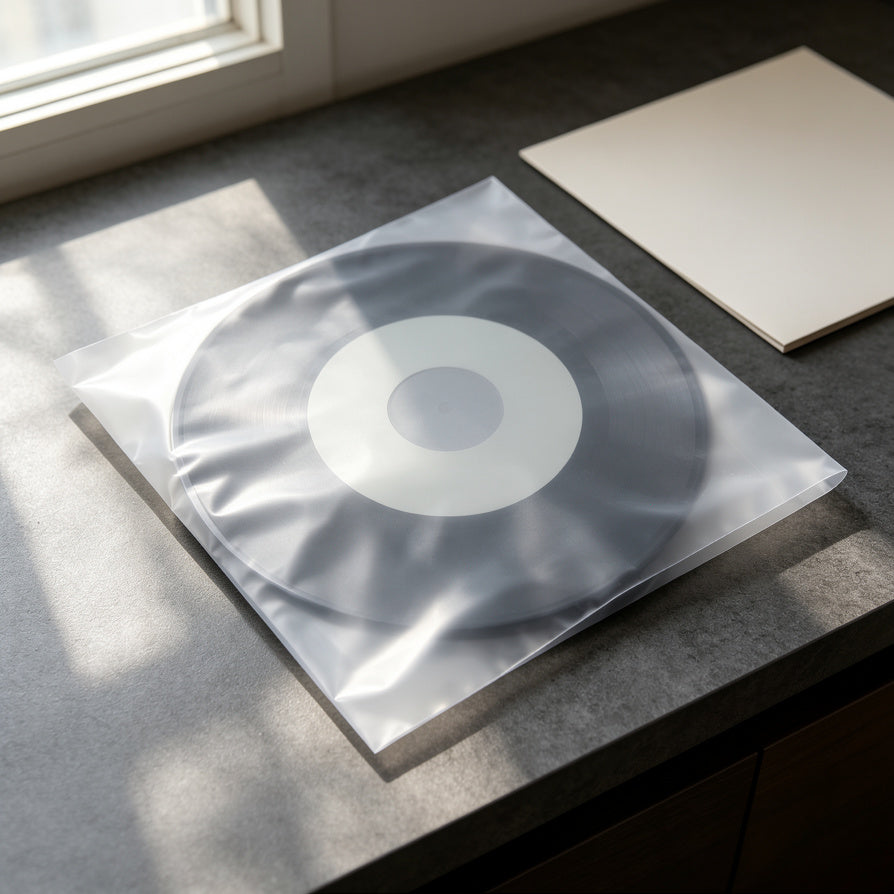 AUDURA archival anti-static vinyl record inner sleeves protecting record surfaces from dust and static