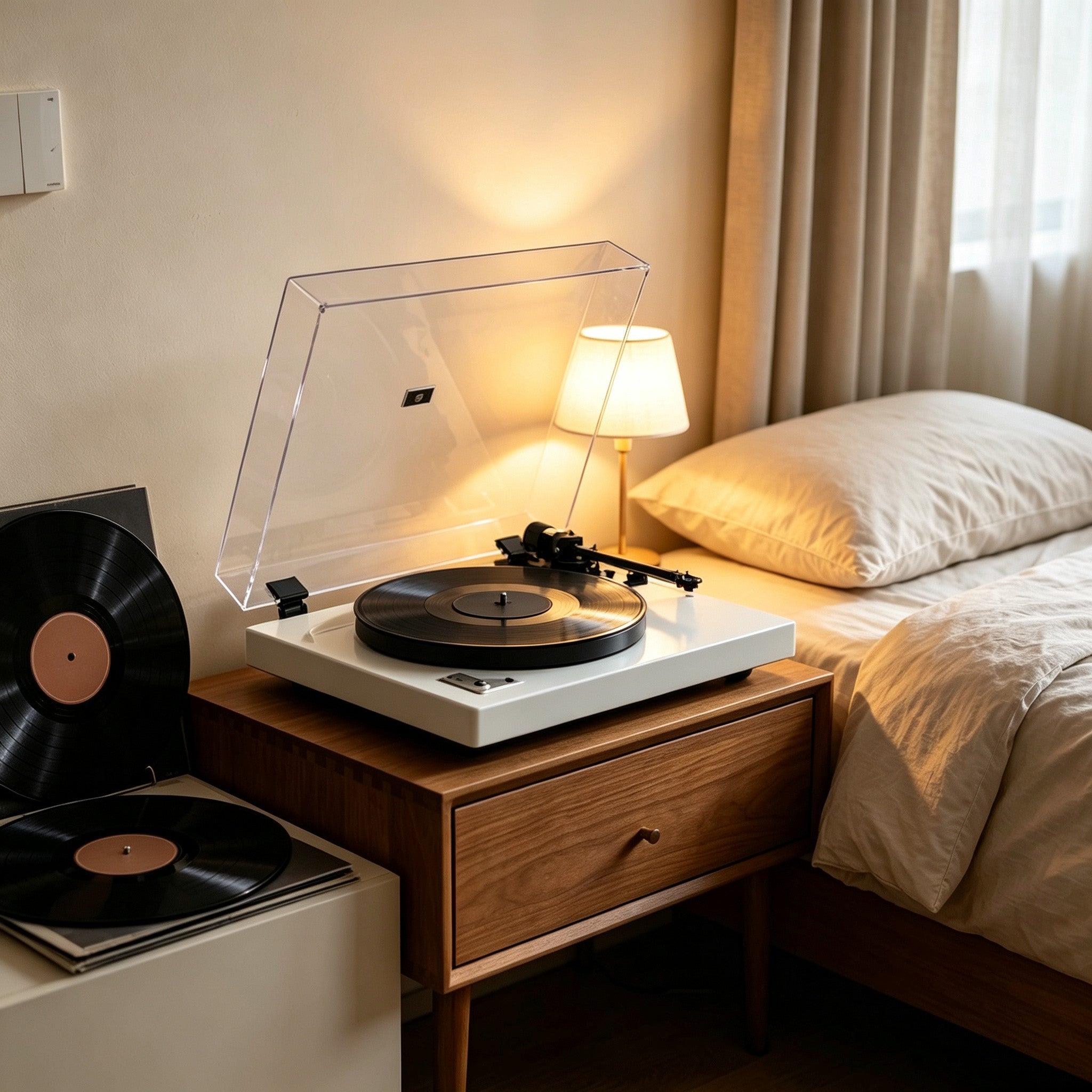 AUDURA bedroom vinyl listening setup
