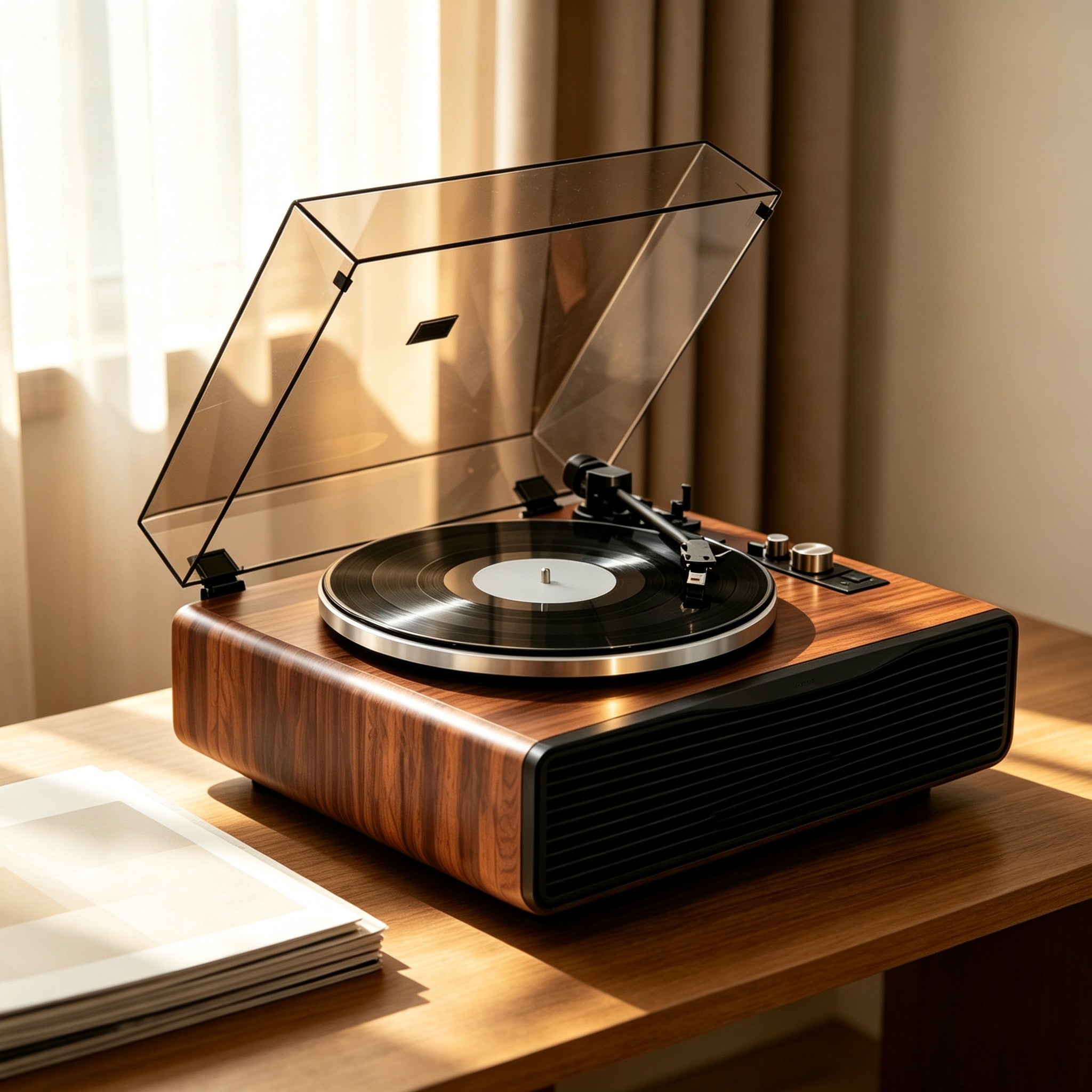 AUDURA beginner vinyl guide with turntable and record listening setup