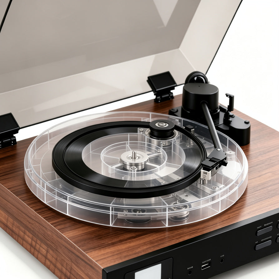 AUDURA belt drive turntable technology for stable vinyl playback