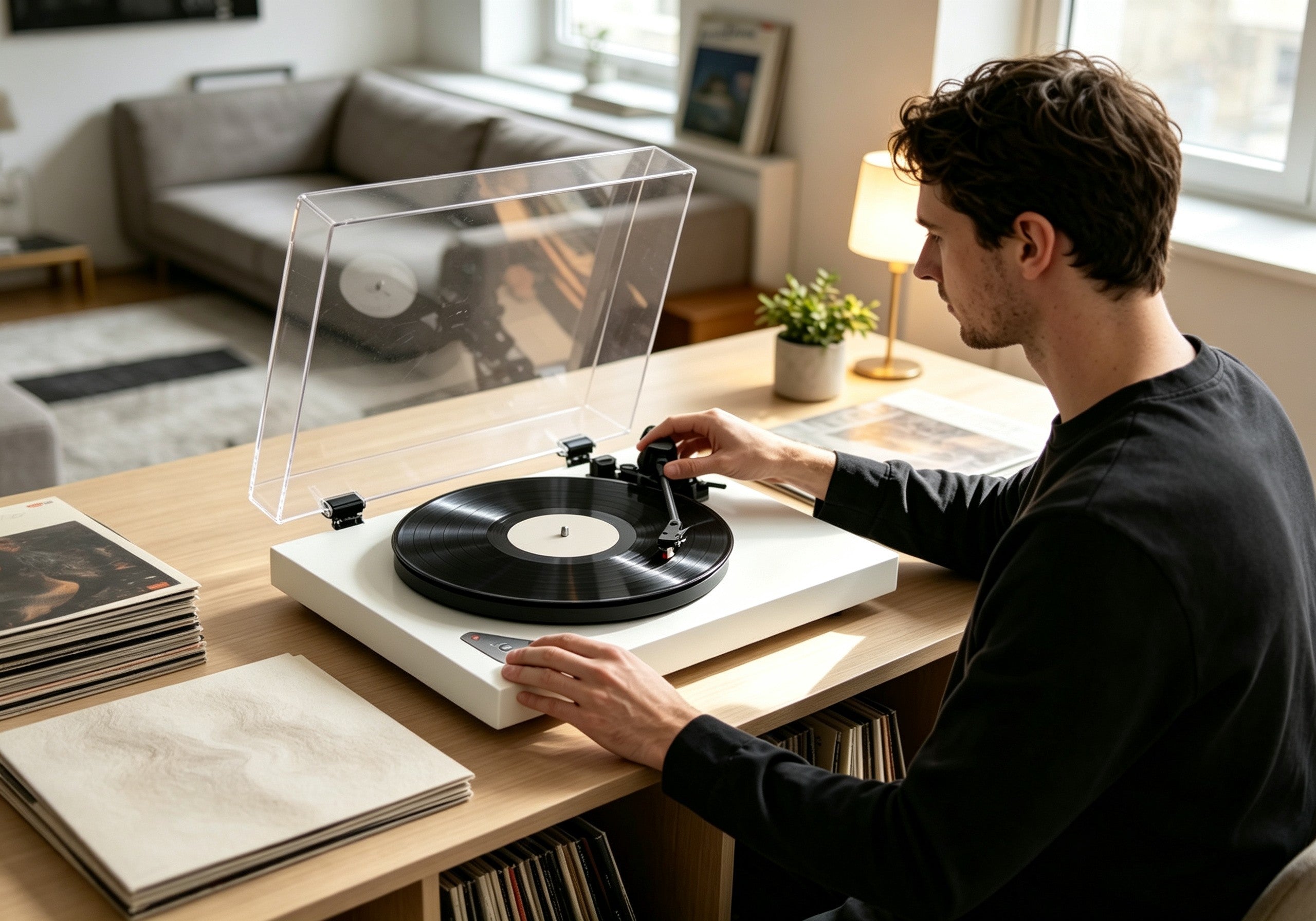 AUDURA easy setup vinyl record player ready for first listening experience