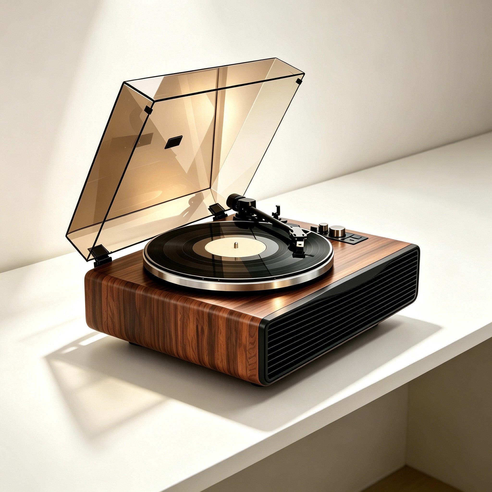 AUDURA Play all-in-one vinyl listening system turntable with built-in speakers
