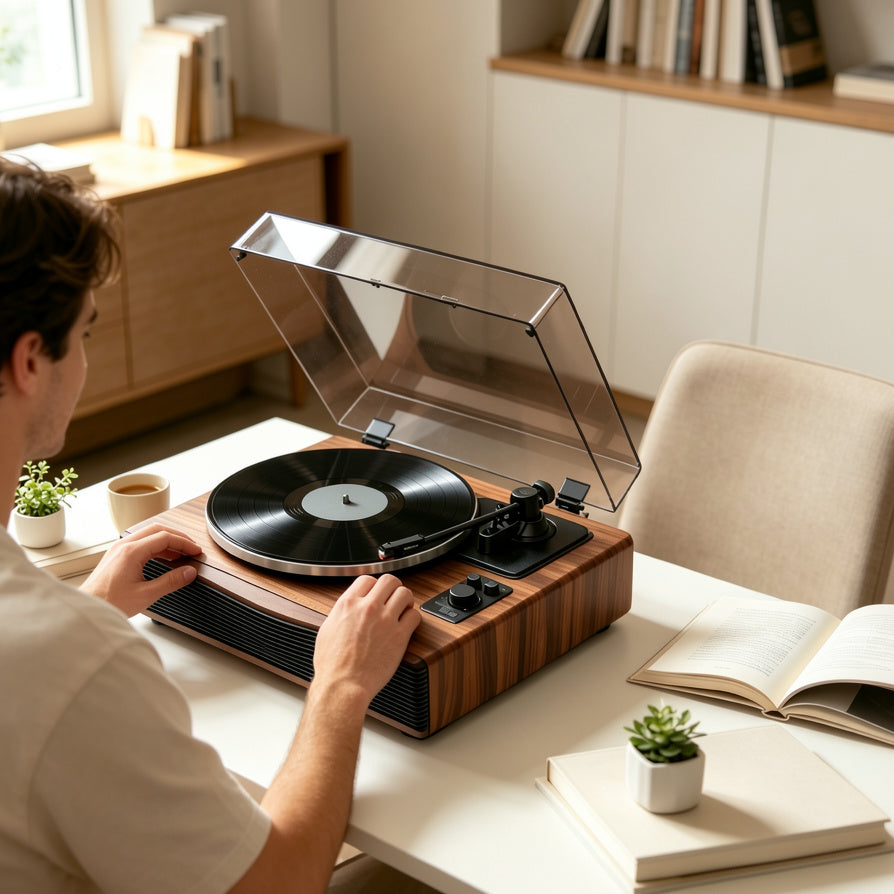 AUDURA Play all-in-one vinyl record player setup for first-time listeners