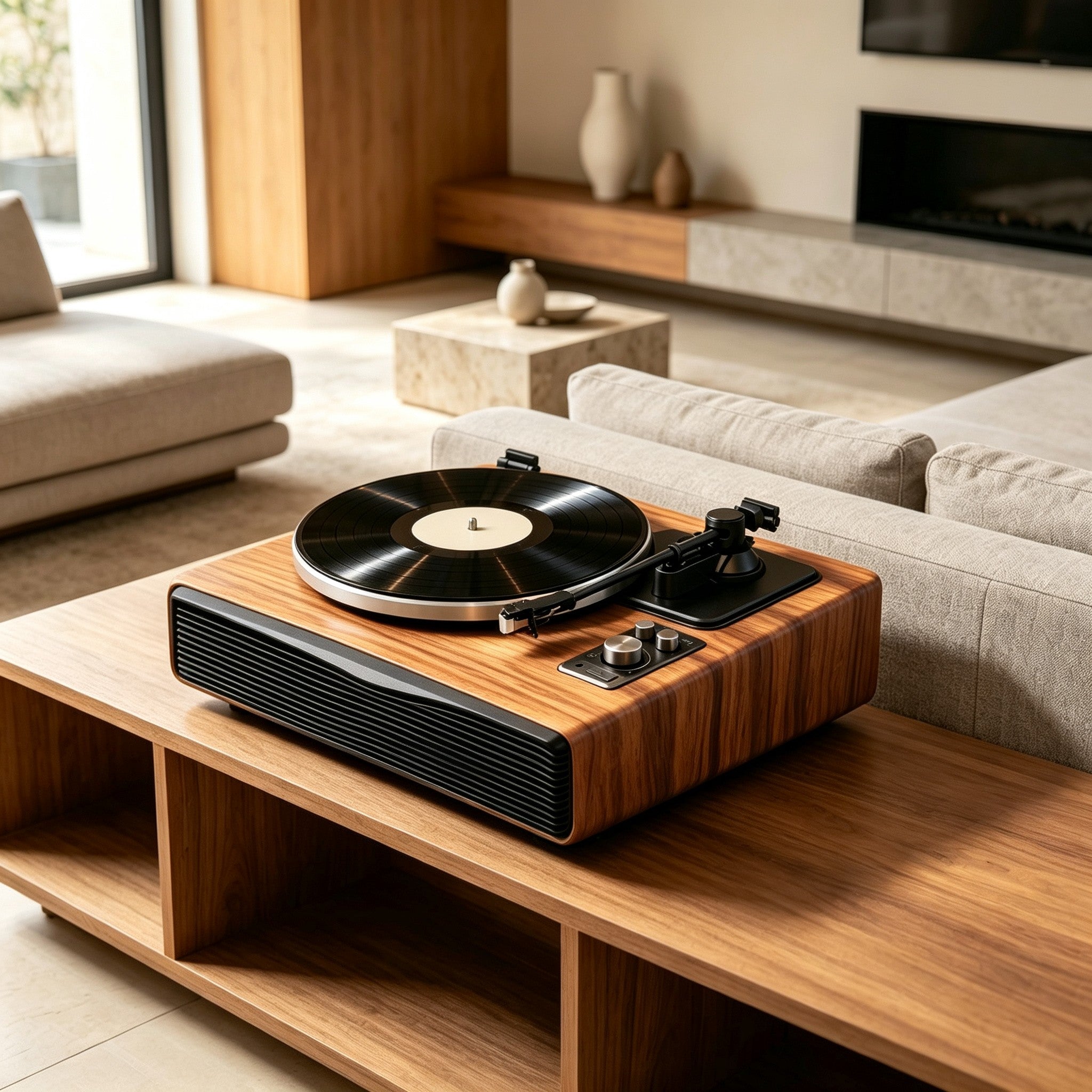 AUDURA Play vinyl audio system in modern living space