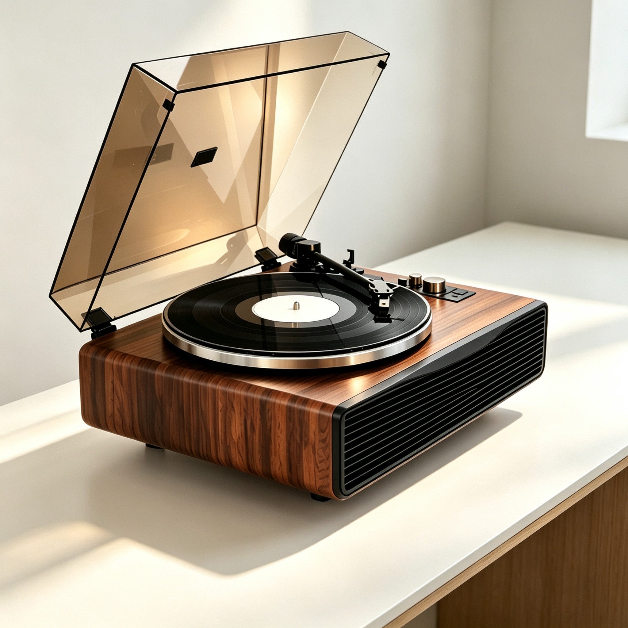 AUDURA Play all-in-one vinyl system with built-in speakers for everyday listening