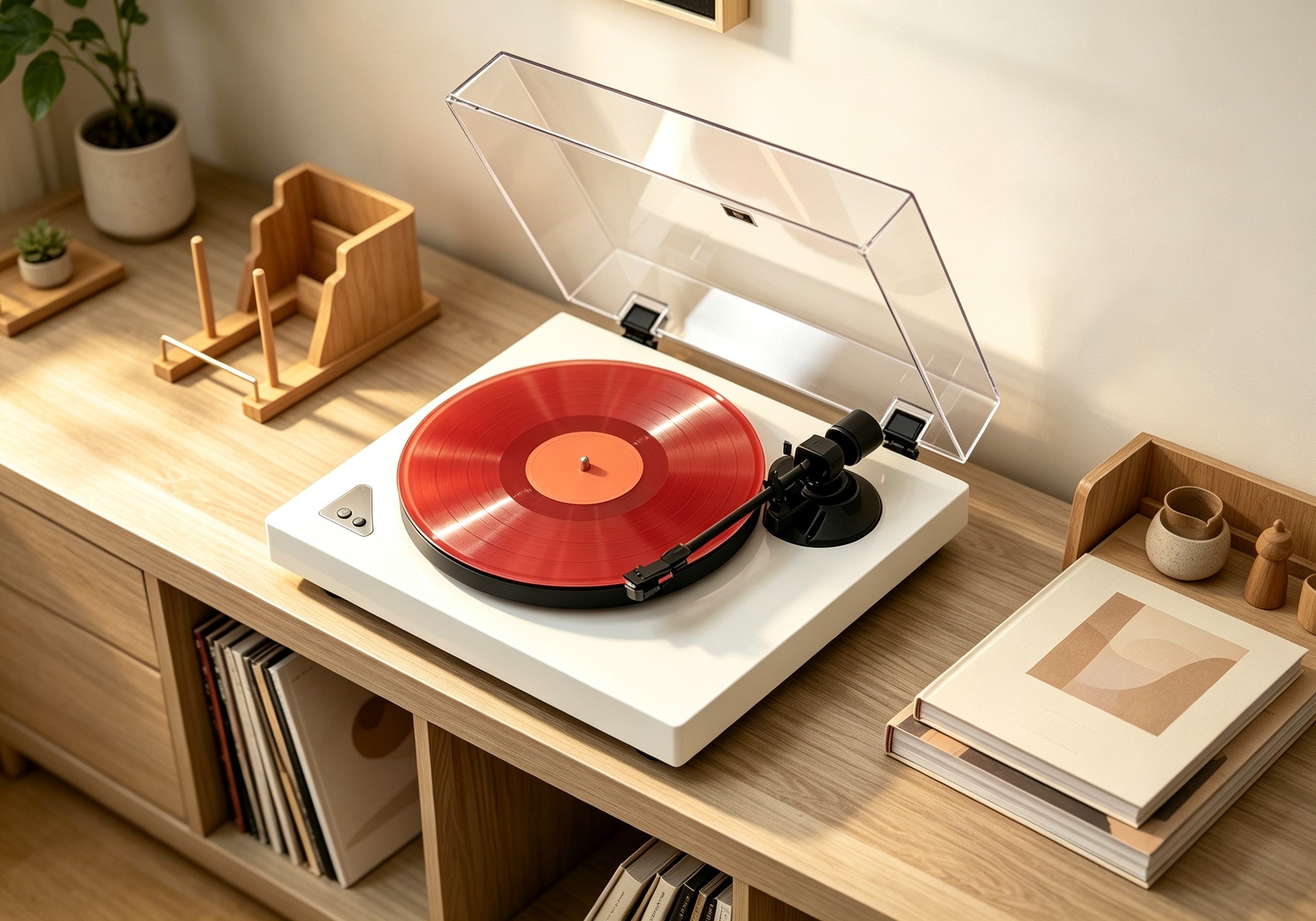 AUDURA Pure turntable with curated vinyl record collection