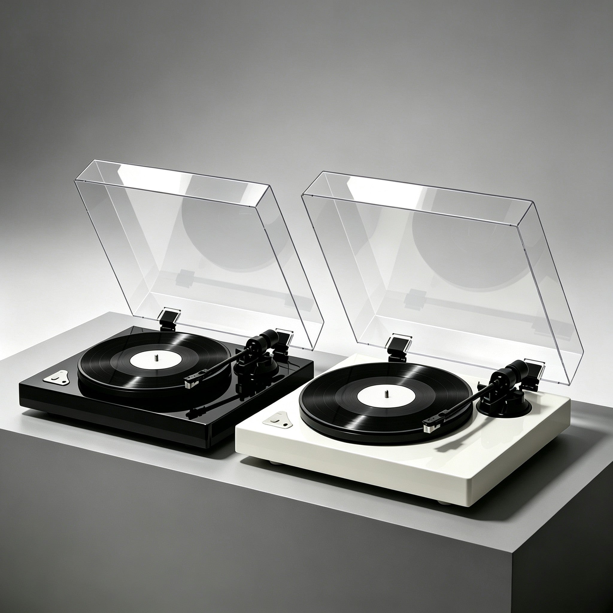 AUDURA Pure black and white minimalist vinyl turntable options