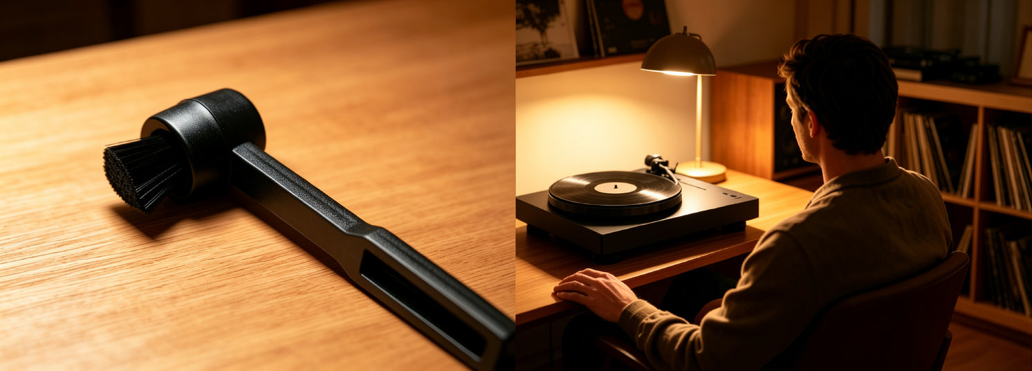 AUDURA stylus cleaning brush helps protect your stylus and preserve vinyl records for better listening