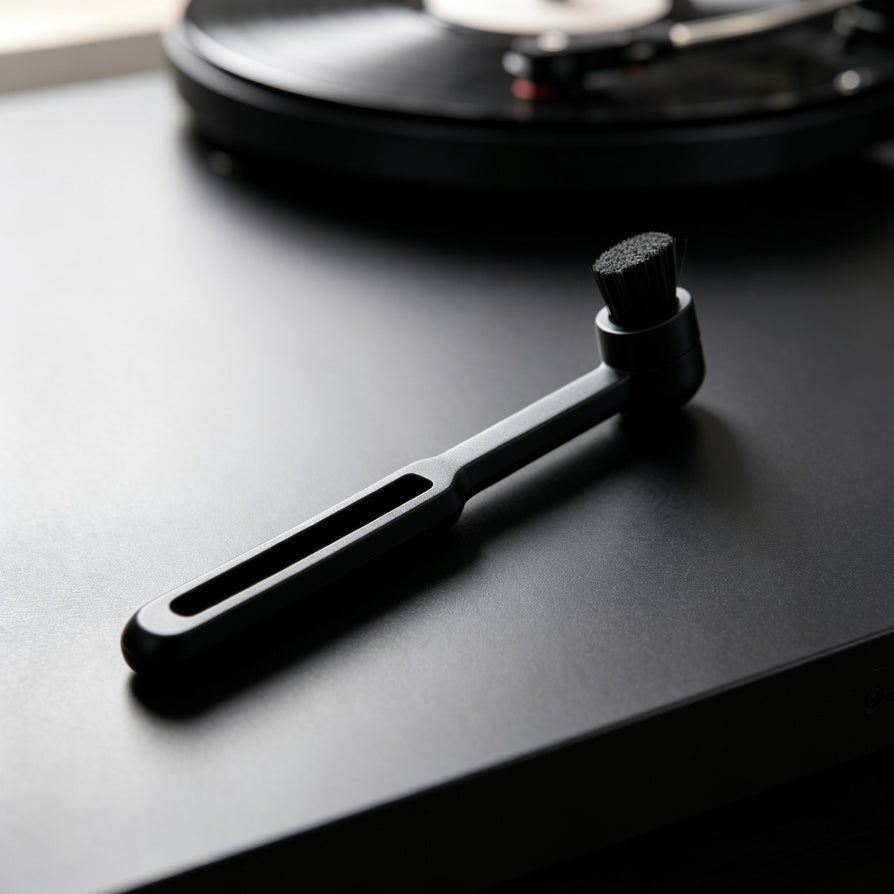 AUDURA stylus cleaning brush for turntable needle and cartridge maintenance