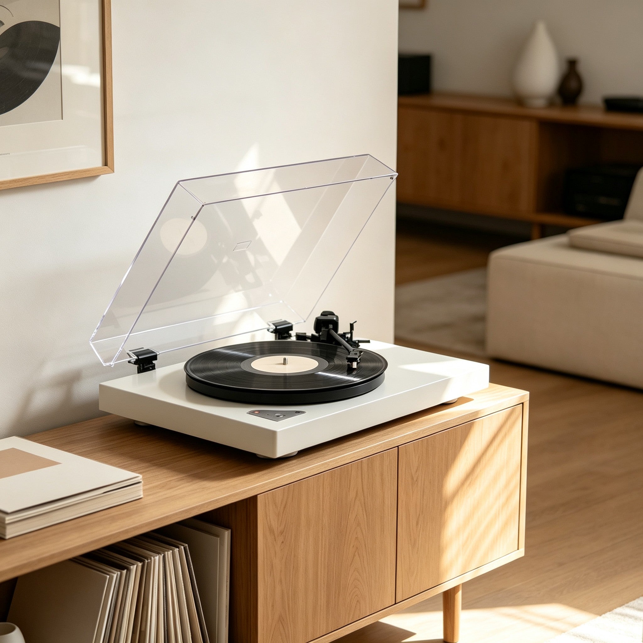 AUDURA Pure turntable integrated into a modern home interior