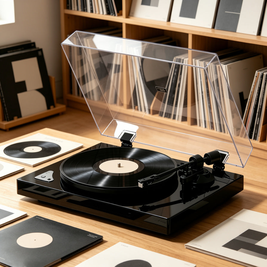 AUDURA vinyl listening experience with personal record collection