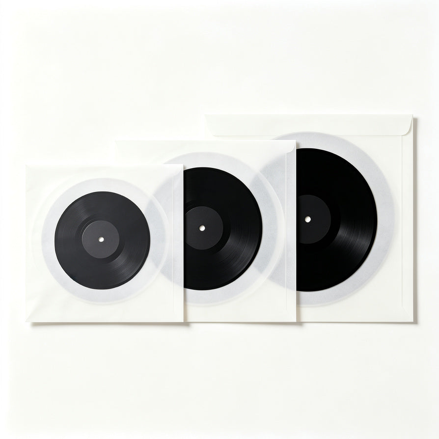 AUDURA 7 inch 10 inch 12 inch vinyl record inner sleeve size guide