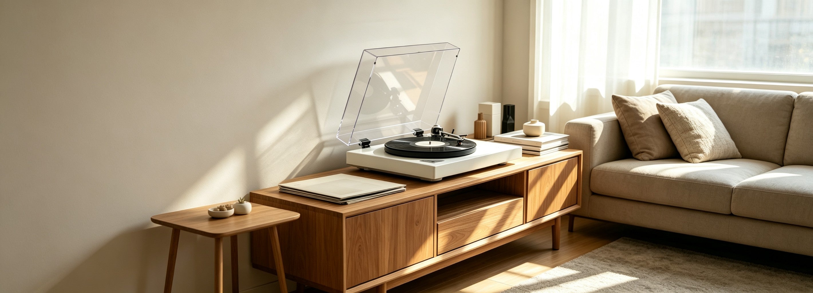AUDURA vinyl system creating a premium listening experience in a modern home