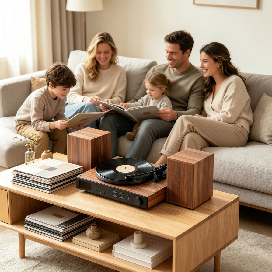 AUDURA vinyl system creating a shared home listening experience