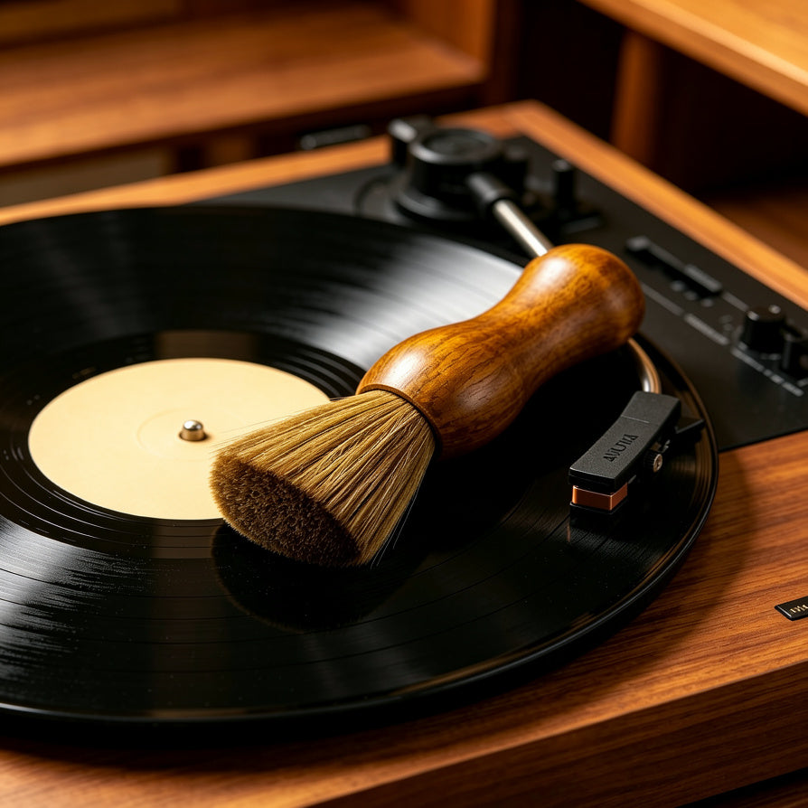 AUDURA vinyl record cleaning brush for record care routine