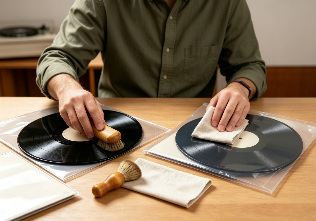 Vinyl record protection guide covering storage handling and collection care tips