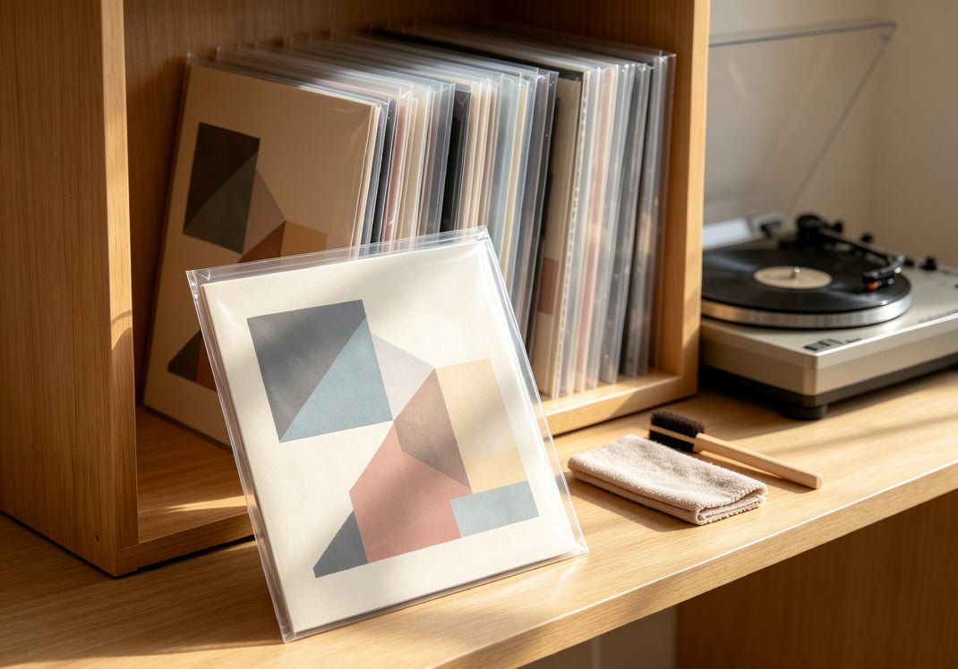 Proper vinyl record storage with outer sleeves