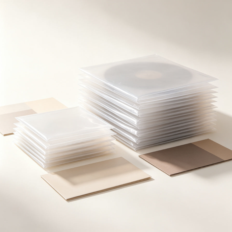 5 pack and 10 pack vinyl record outer sleeves