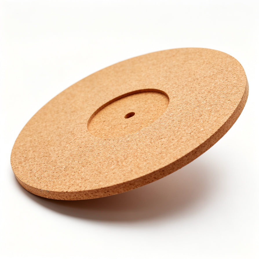 AUDURA 12 inch natural cork turntable mat with anti vibration design