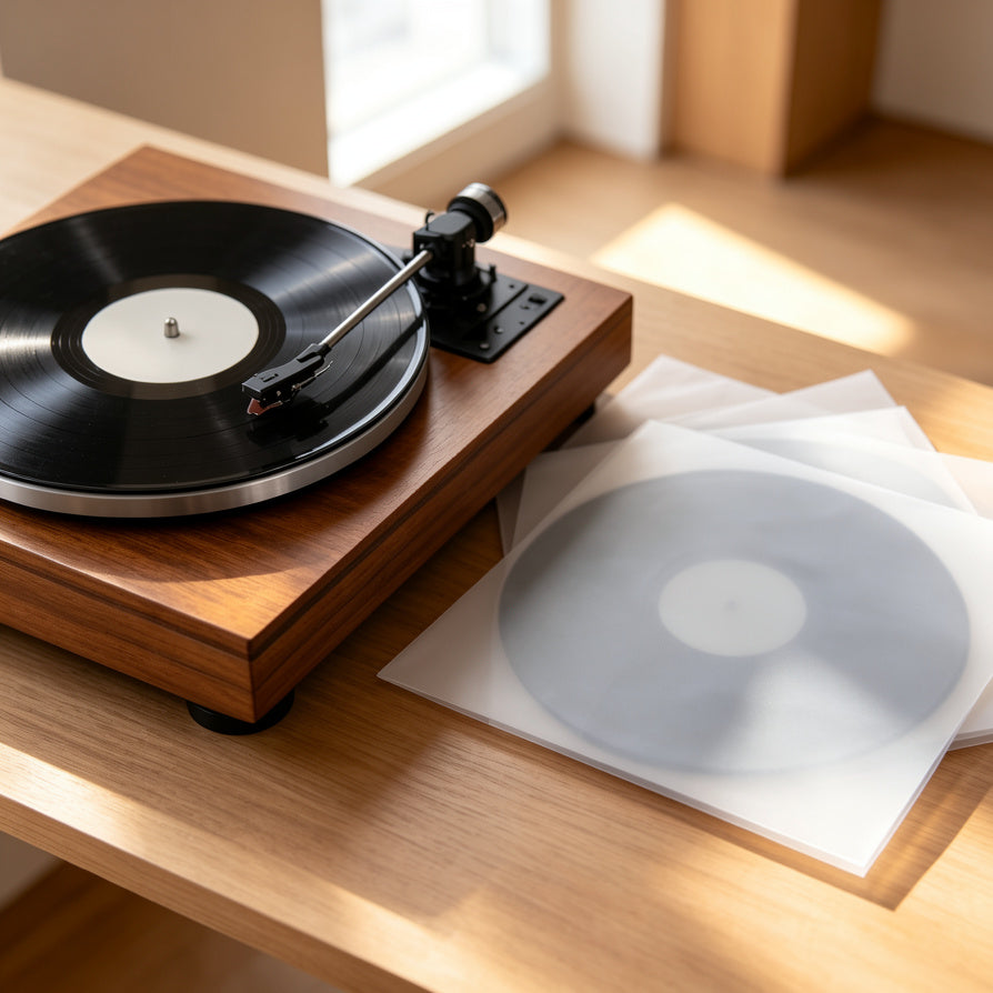 Clean vinyl playback with AUDURA anti static record inner sleeves