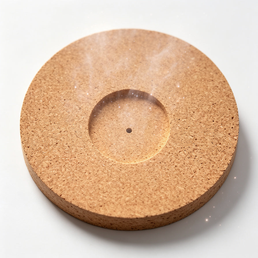AUDURA cork turntable mat designed to reduce static buildup
