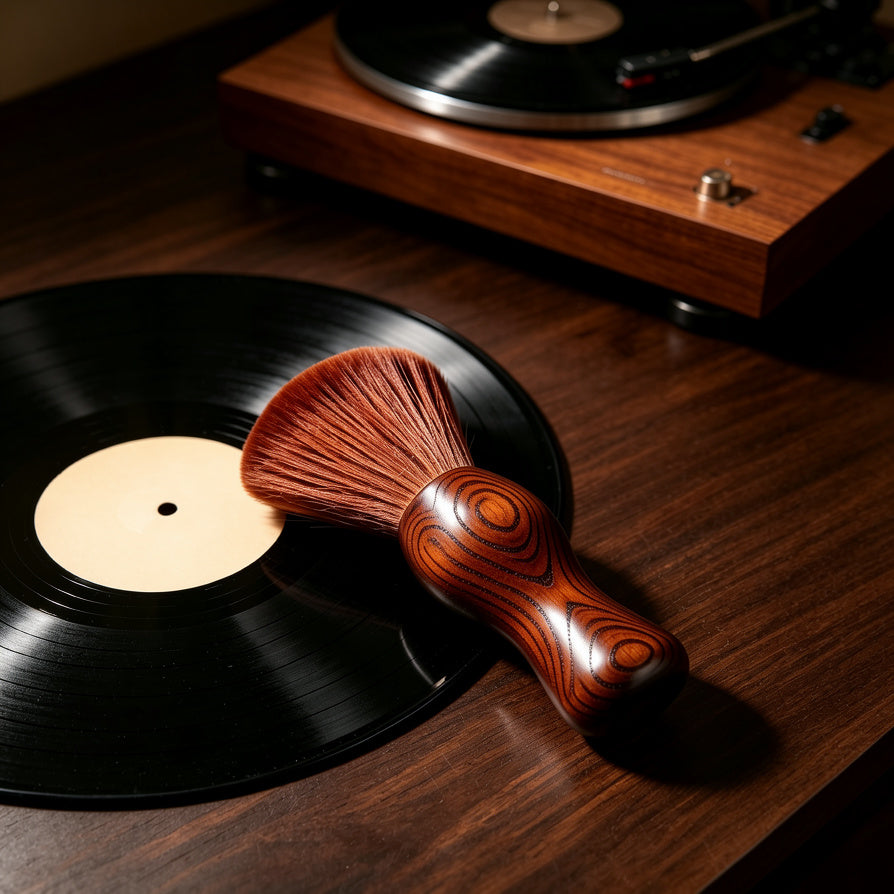 AUDURA dark wood vinyl record cleaning brush