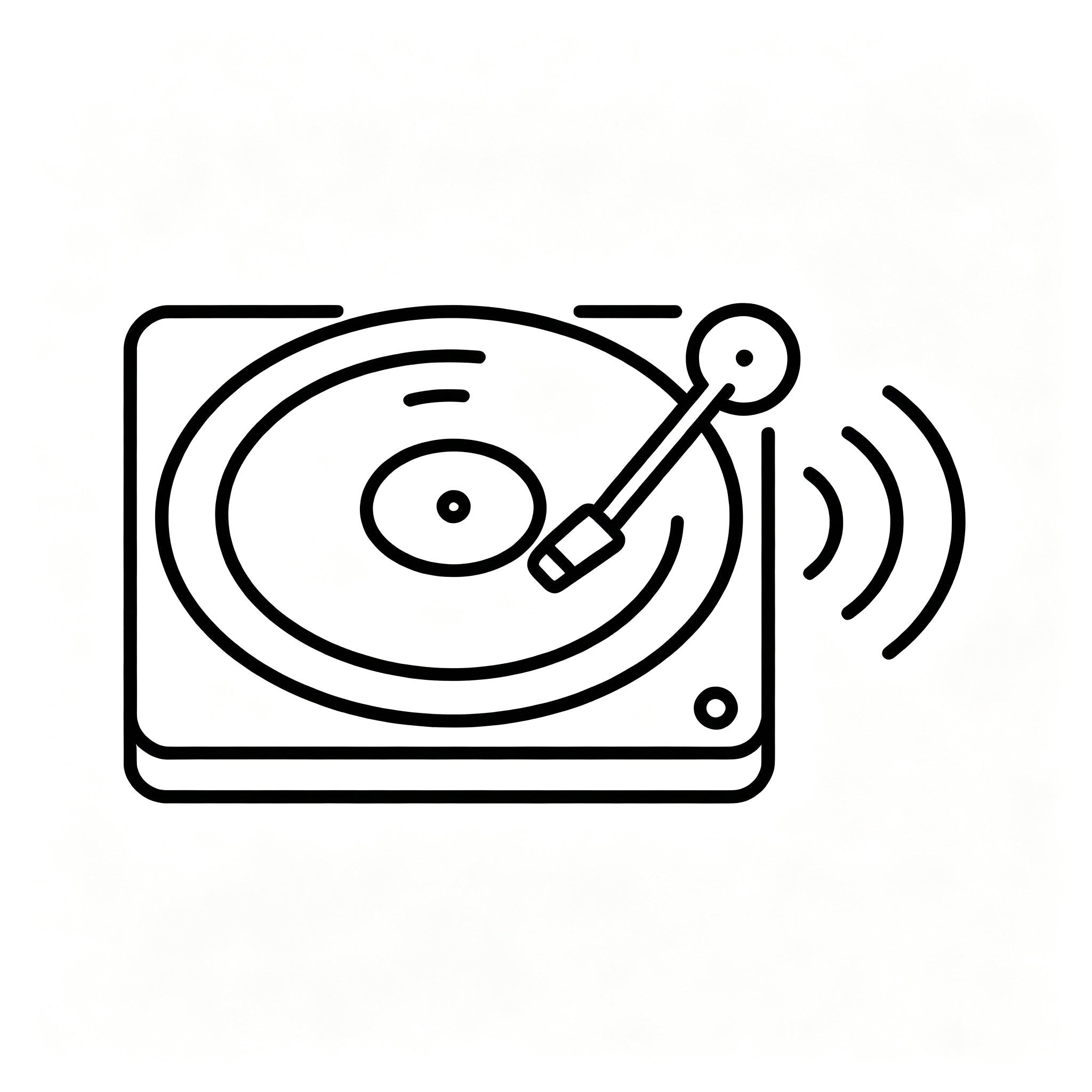 AUDURA first vinyl record icon showing turntable playback experience
