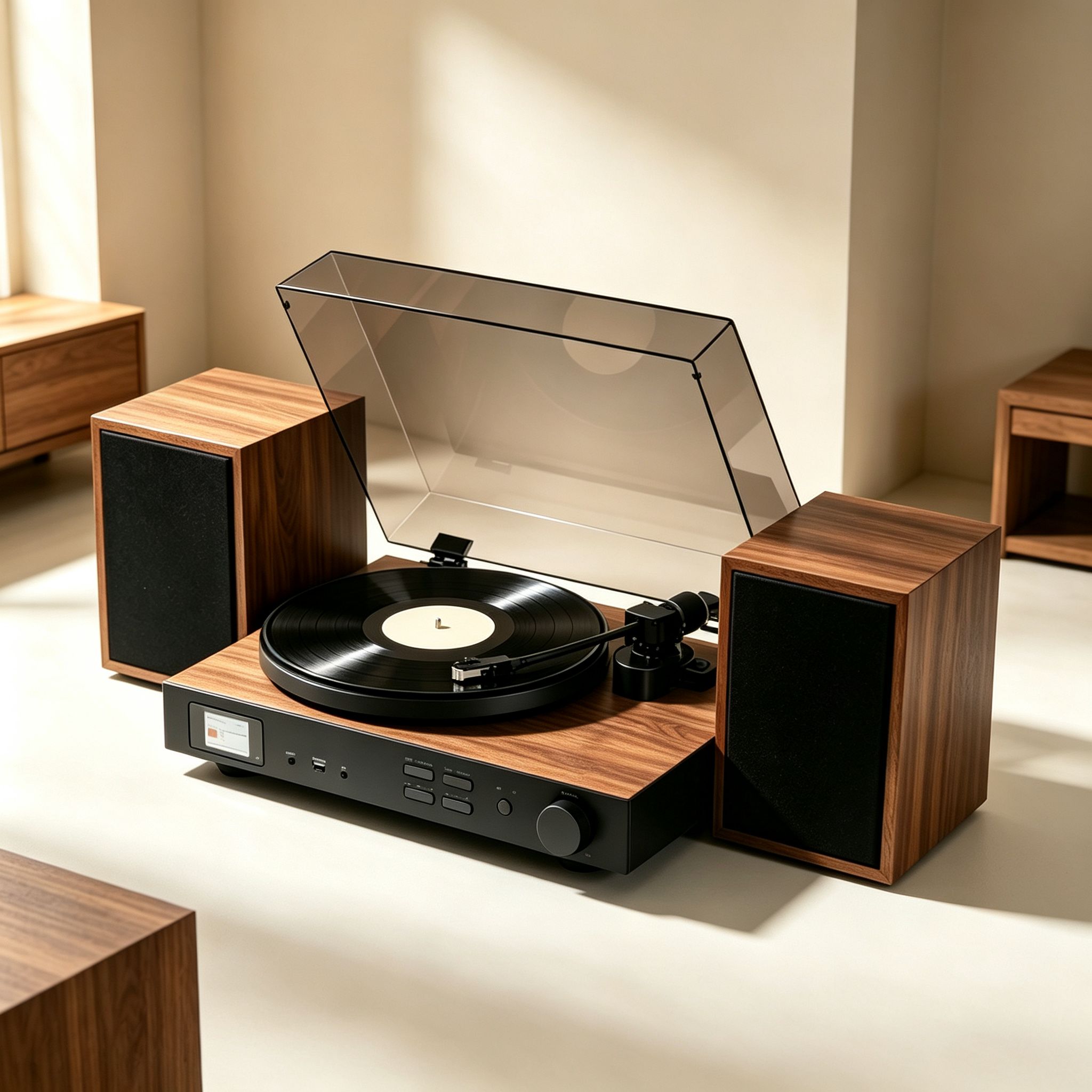 AUDURA One all-in-one vinyl system with integrated speakers