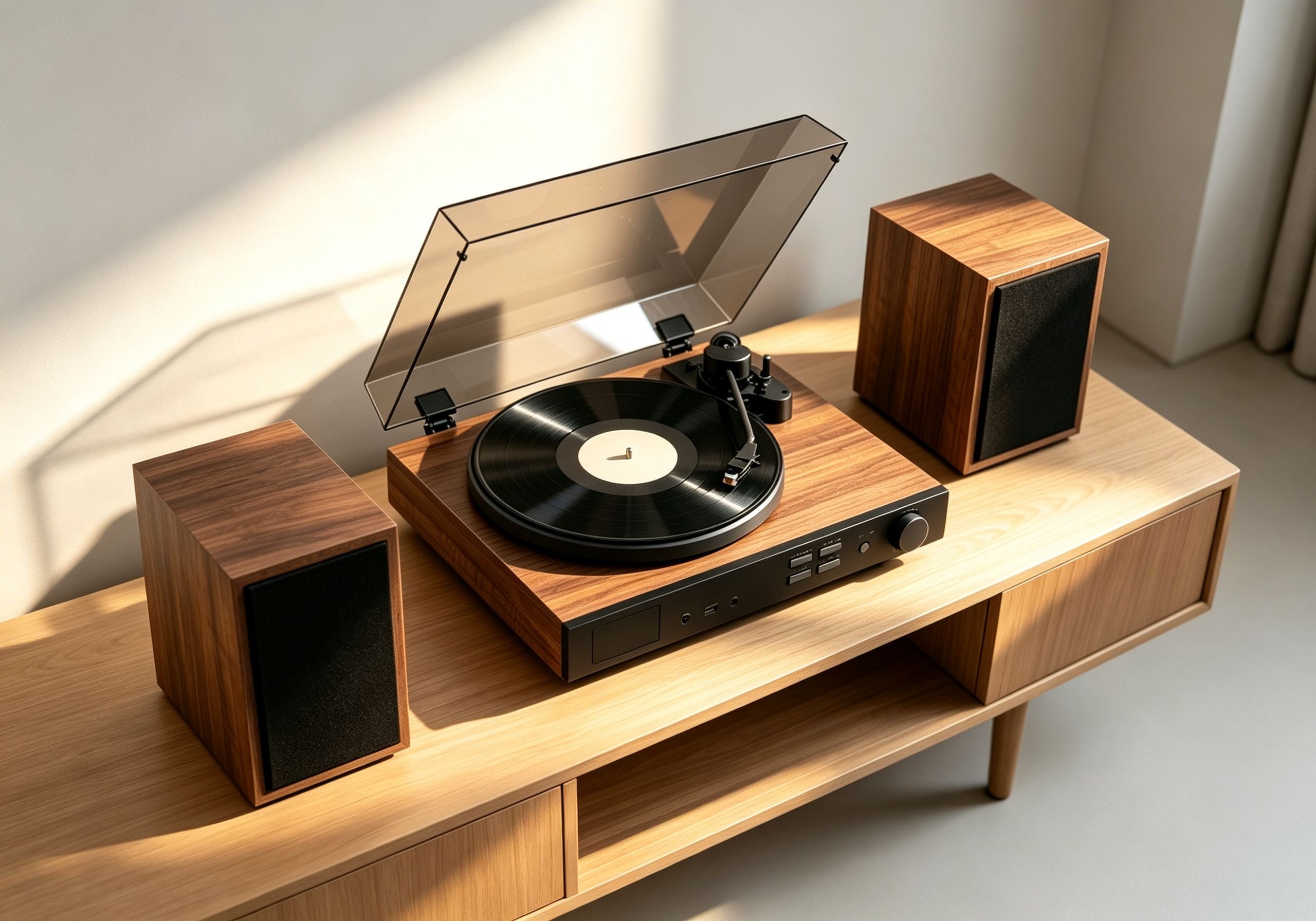AUDURA One with separate dedicated stereo bookshelf speakers