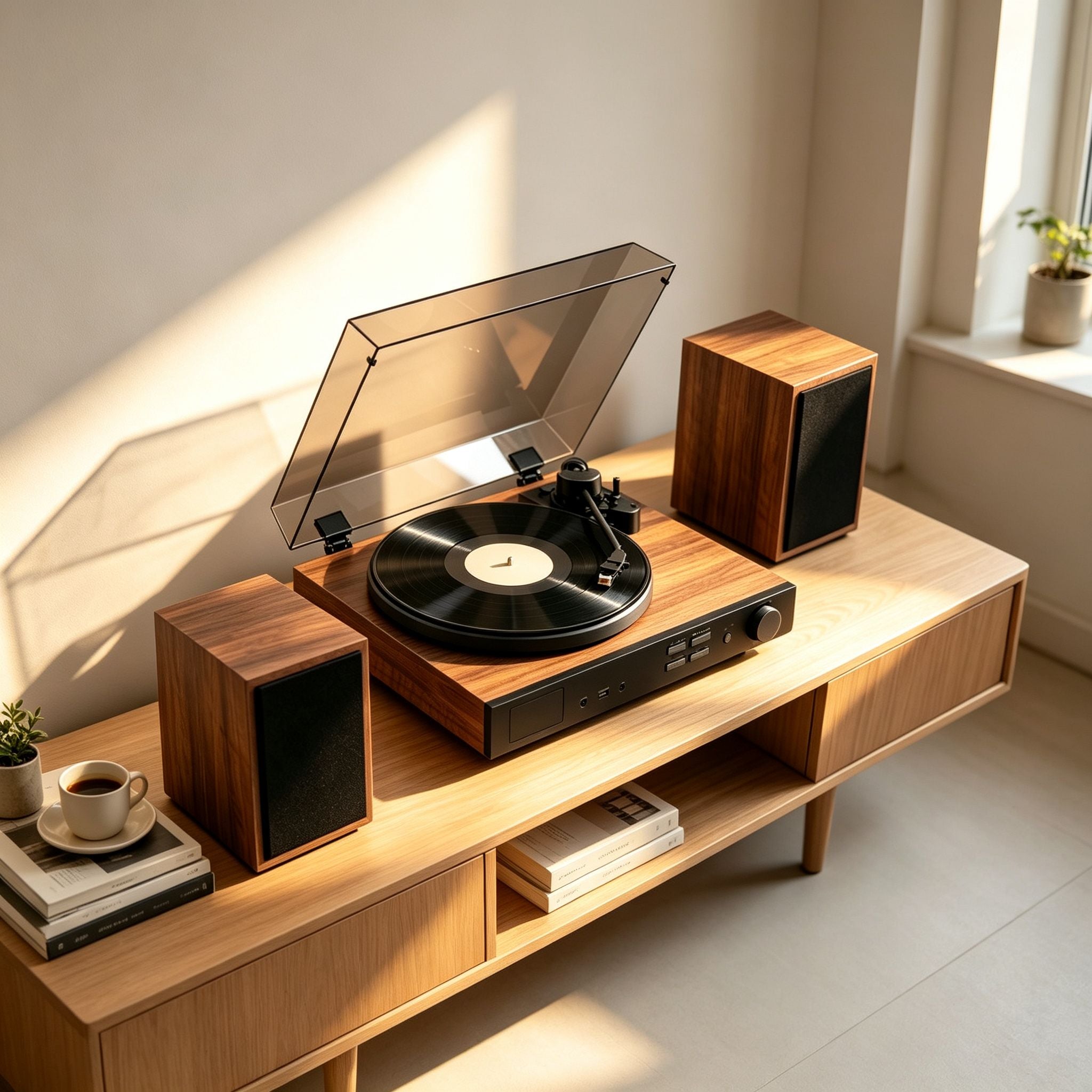 AUDURA One vinyl listening setup for a relaxed morning