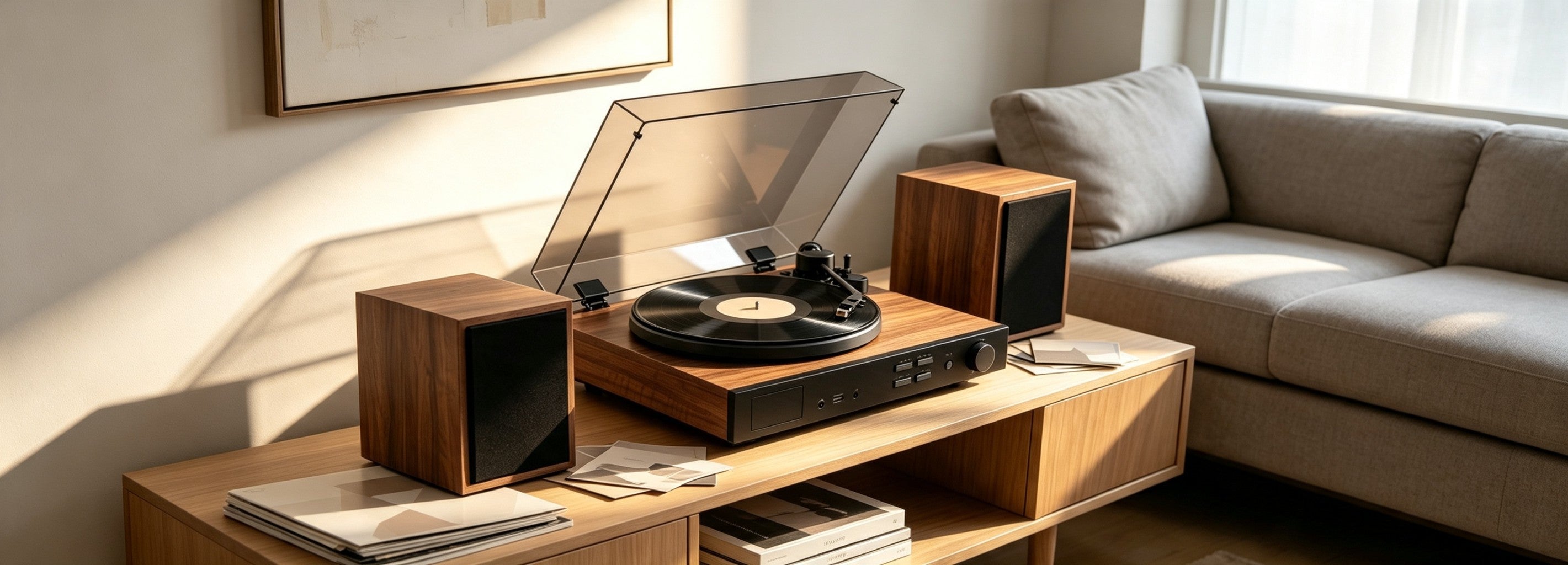 AUDURA One all-in-one vinyl system in modern listening room