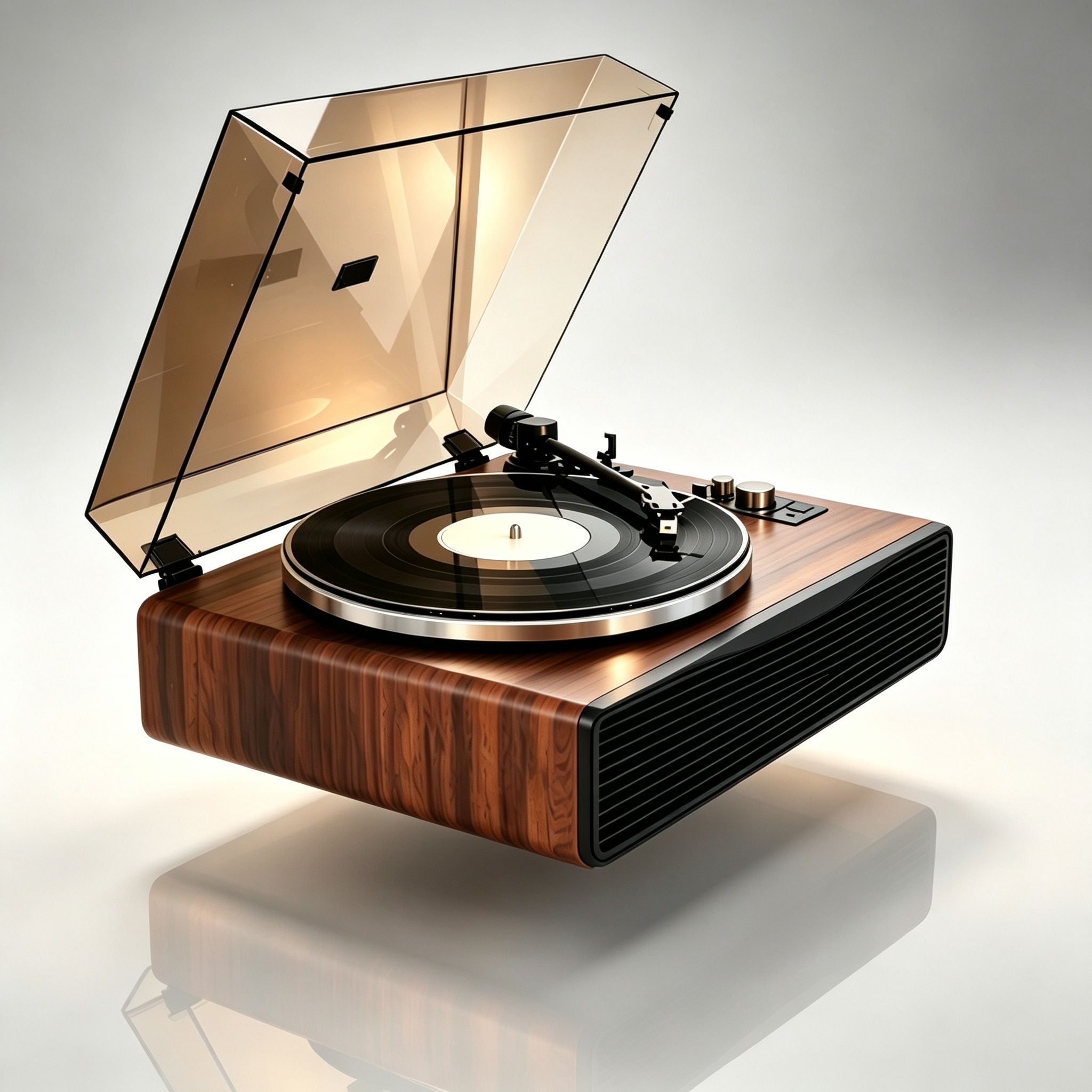 AUDURA Play all-in-one vinyl system with built-in speakers and Bluetooth connectivity