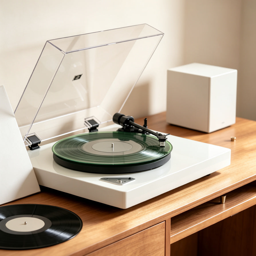 AUDURA Pure Bluetooth turntable with minimalist design for modern audio setups