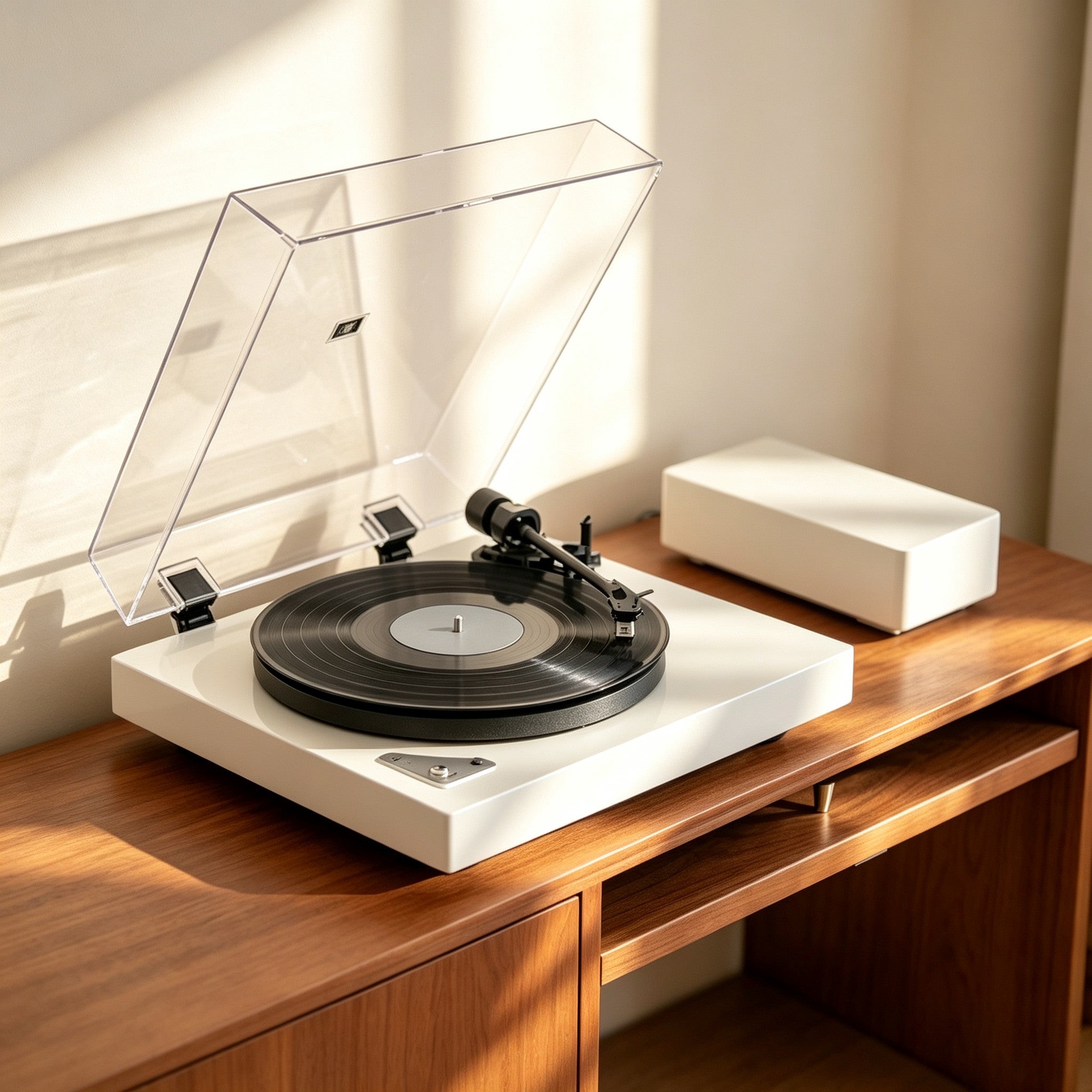 AUDURA Pure Bluetooth turntable with RCA connection and external speaker support
