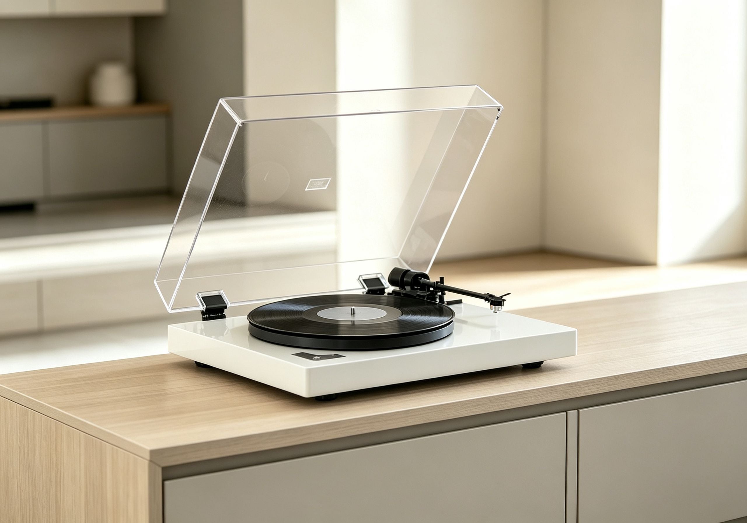 AUDURA Pure minimalist turntable designed for modern interiors
