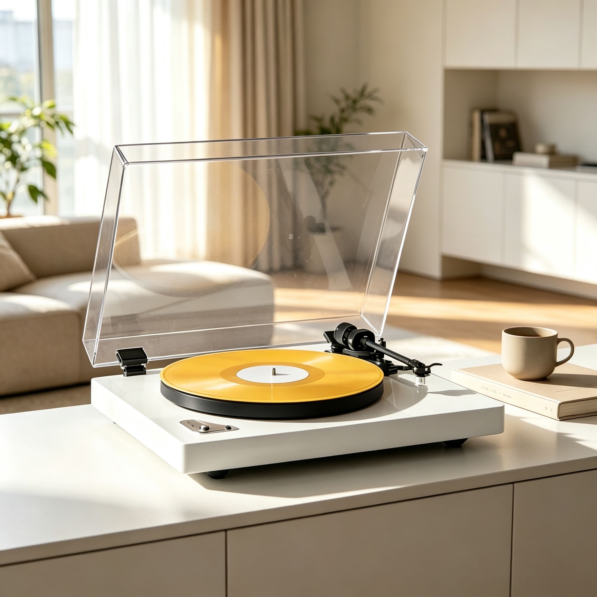 AUDURA Pure turntable during a quiet morning vinyl listening session