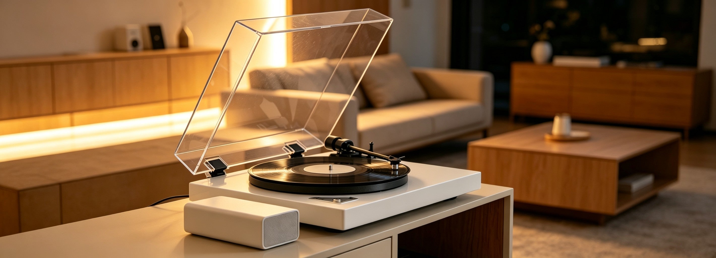 AUDURA Pure belt-drive turntable bringing the vinyl listening ritual into a modern home