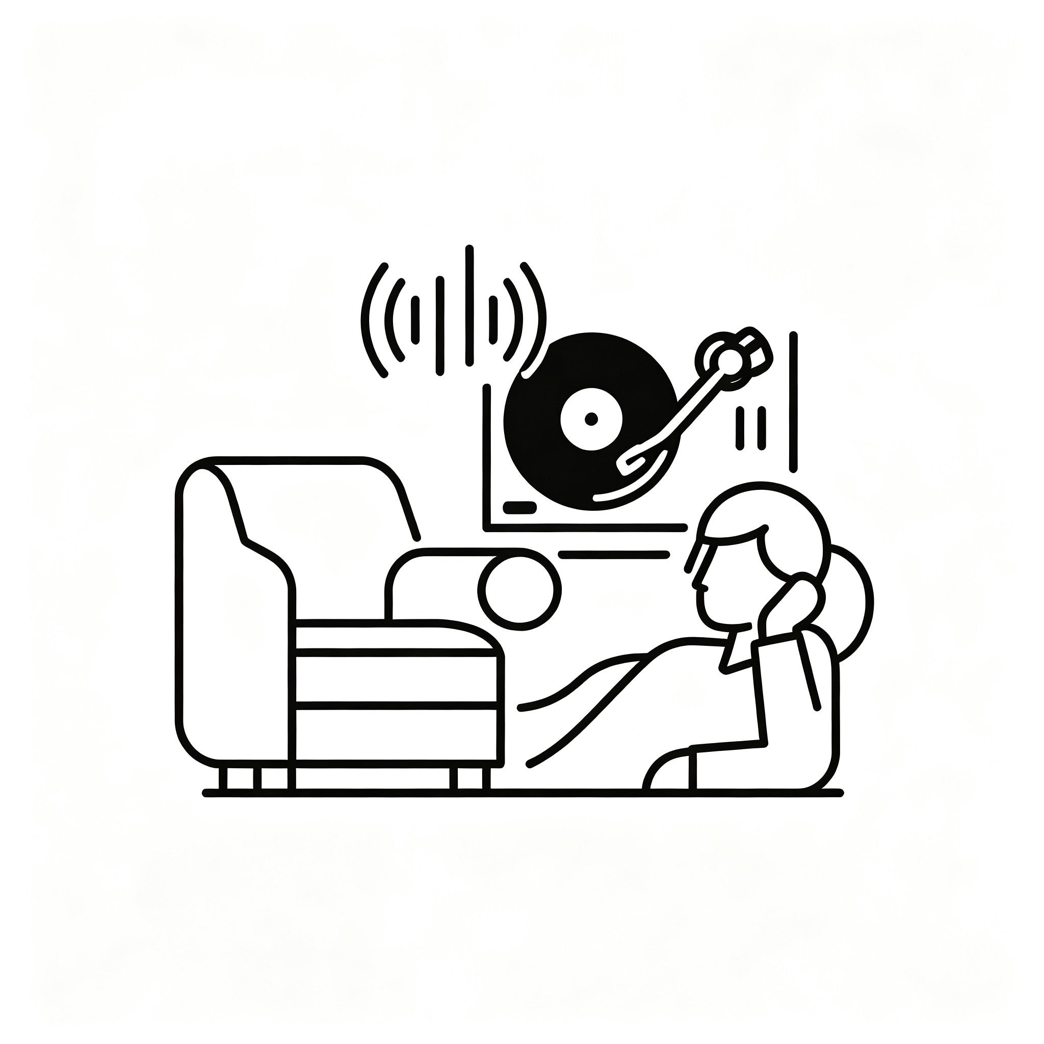 Icon representing AUDURA real listening experience with vinyl music