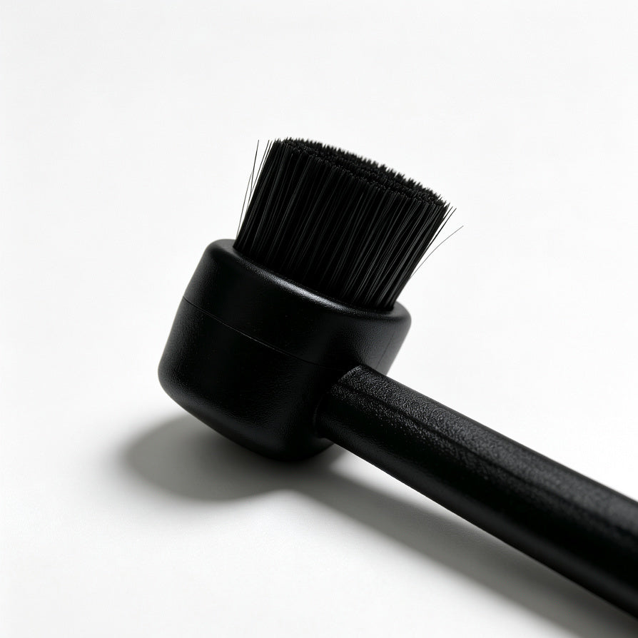 Close up of AUDURA stylus cleaning brush soft anti-static bristles