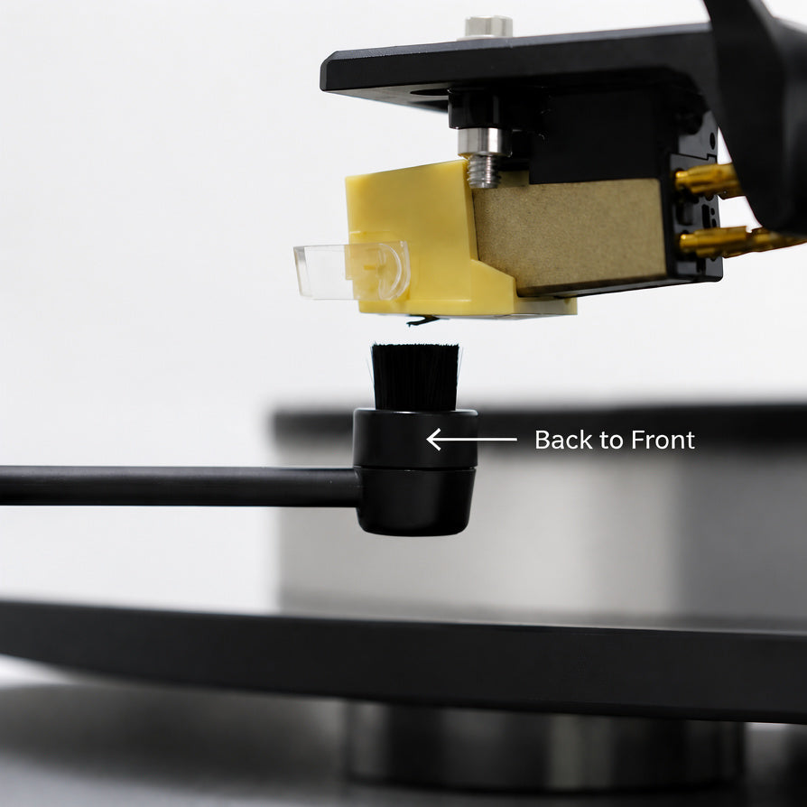 How to use AUDURA stylus cleaning brush correctly on turntable needle