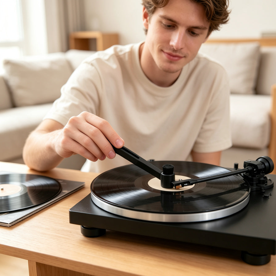 AUDURA stylus cleaning brush for vinyl beginners starting their first turntable setup