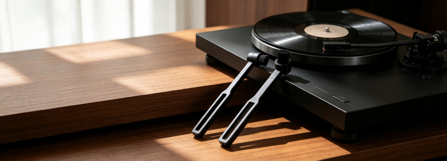 AUDURA Stylus Cleaning Brush with anti-static bristles for turntable stylus cleaning