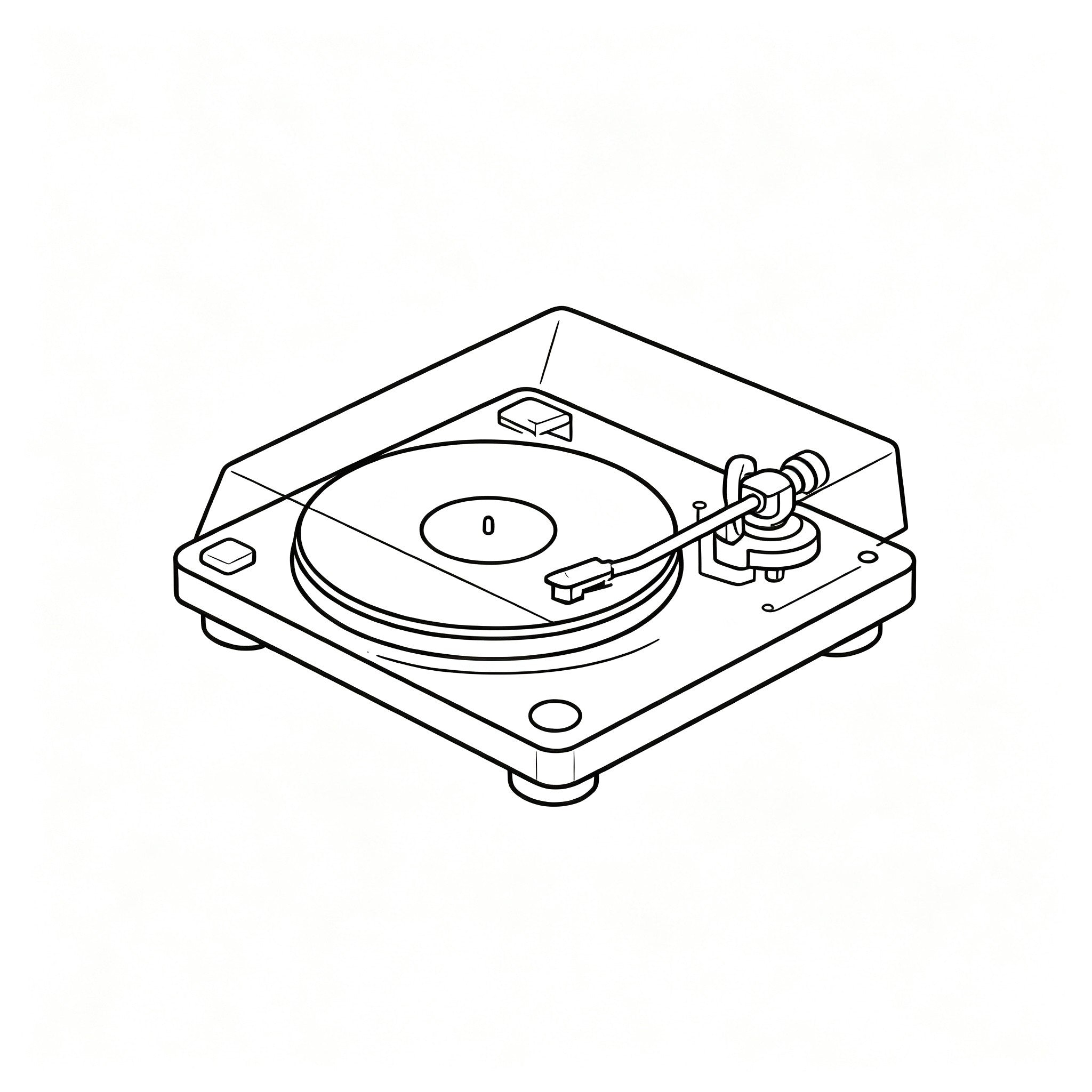 AUDURA turntable assembly icon showing platter and belt installation