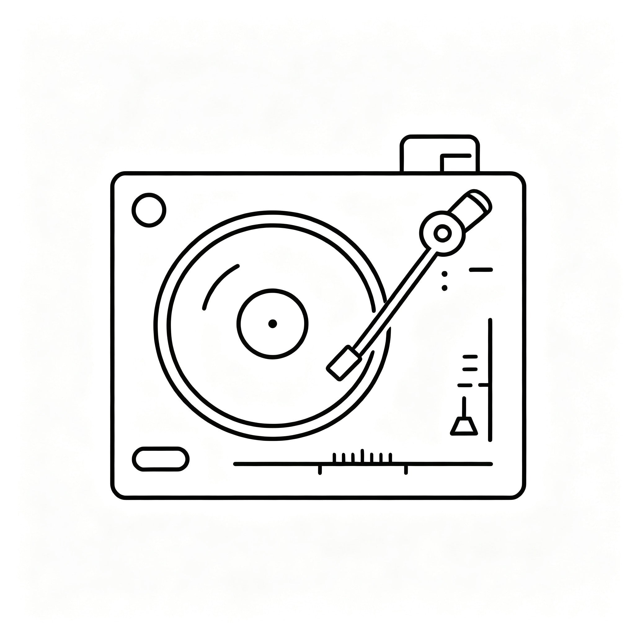 AUDURA turntable calibration icon showing tonearm adjustment