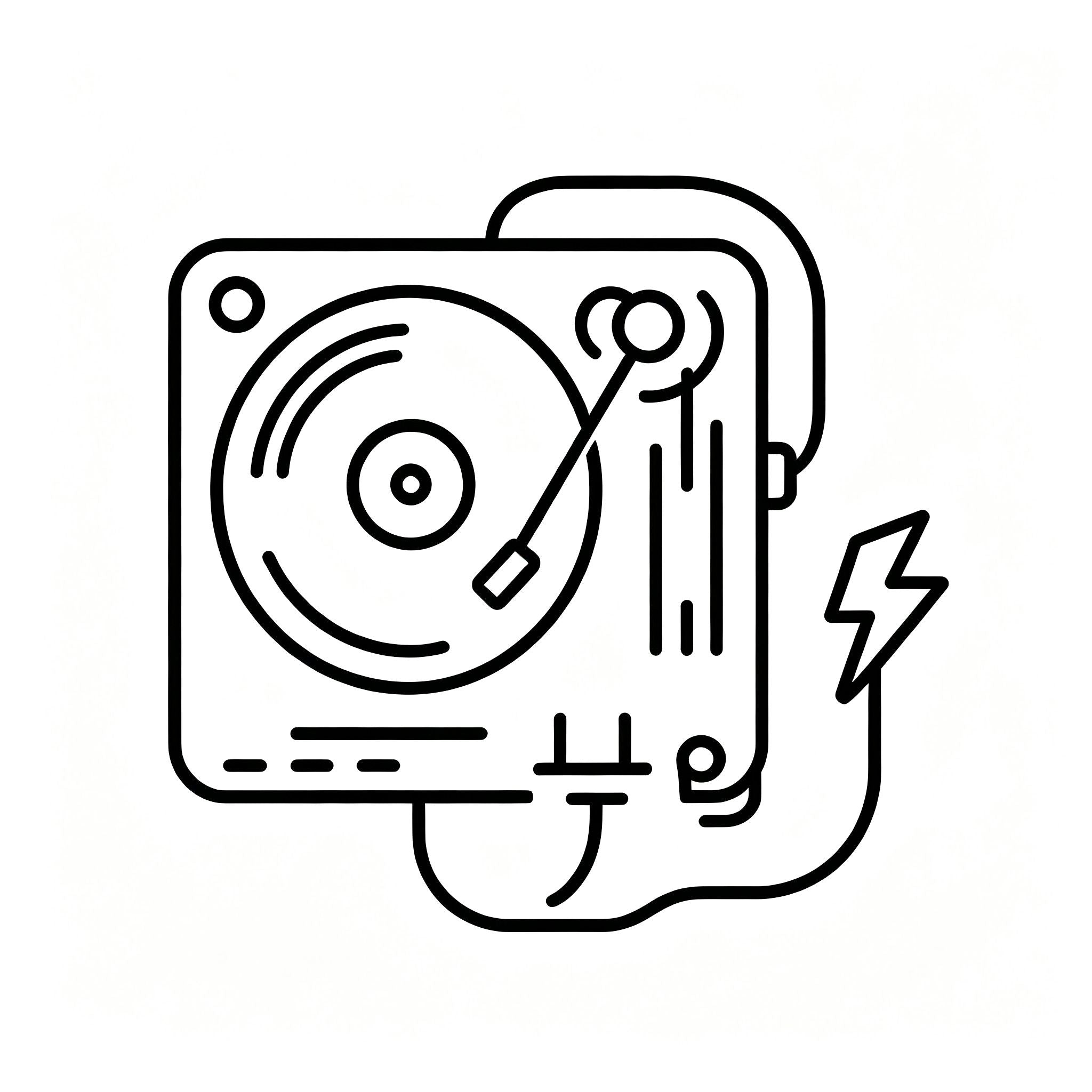 AUDURA turntable power connection and power-on troubleshooting icon
