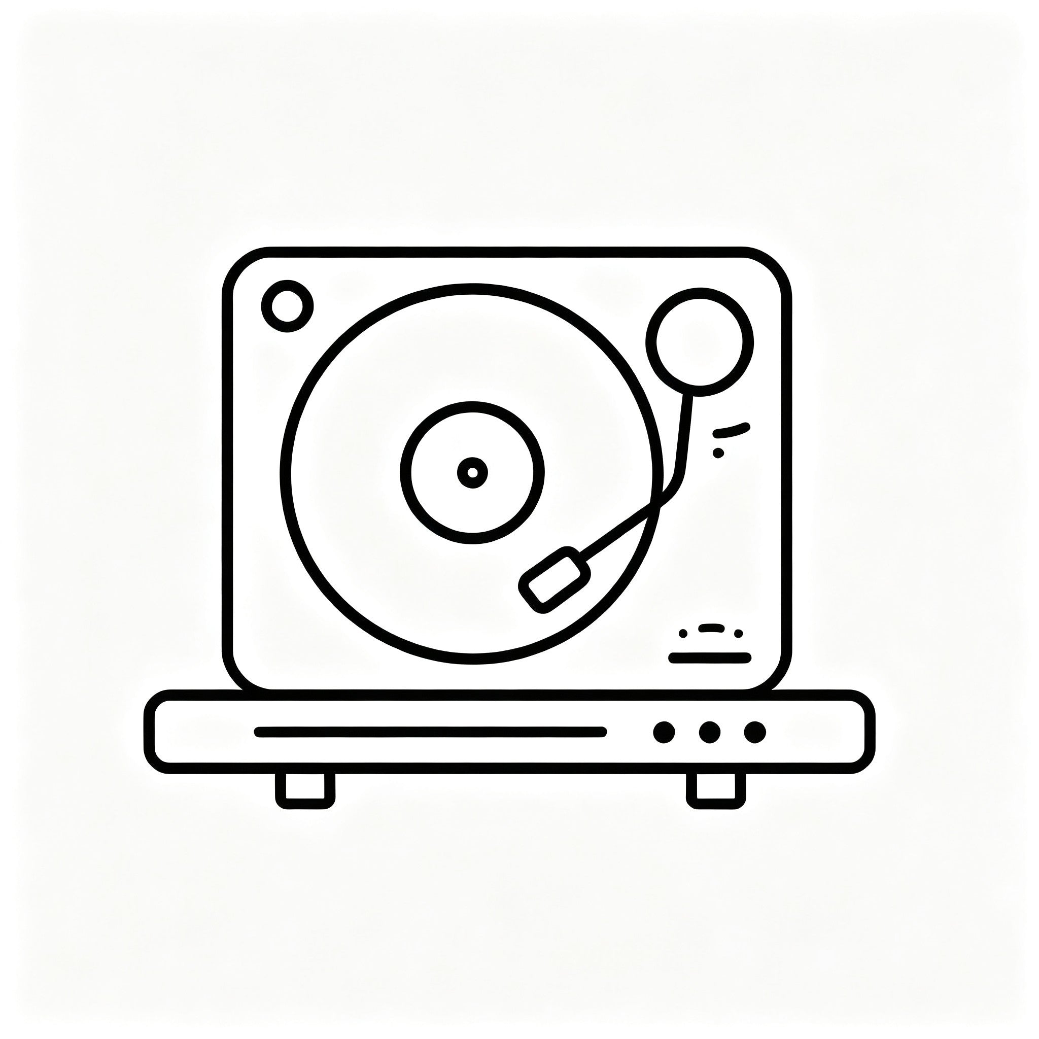 AUDURA turntable setup foundation icon showing stable playback surface