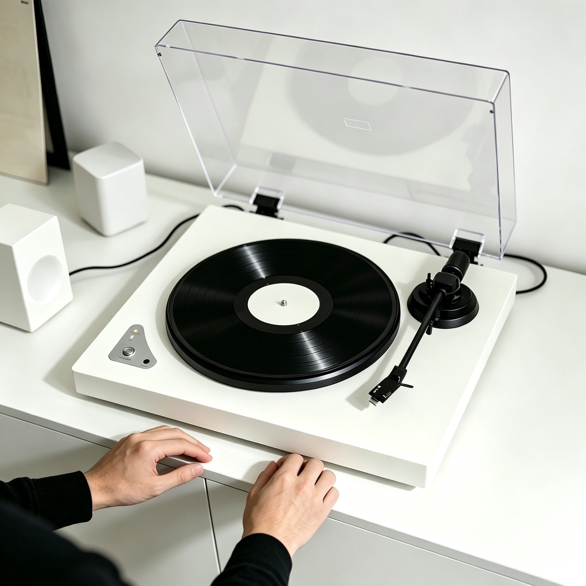 AUDURA turntable setup guidance with speaker connection