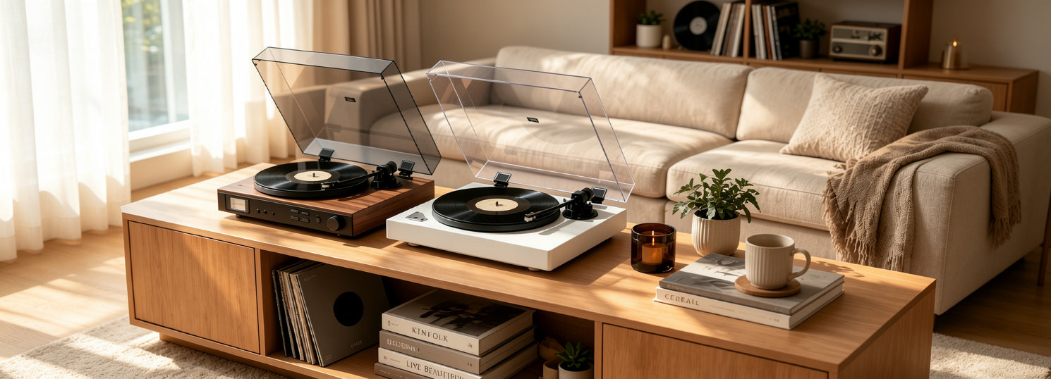 AUDURA turntables and record players designed for modern home vinyl listening