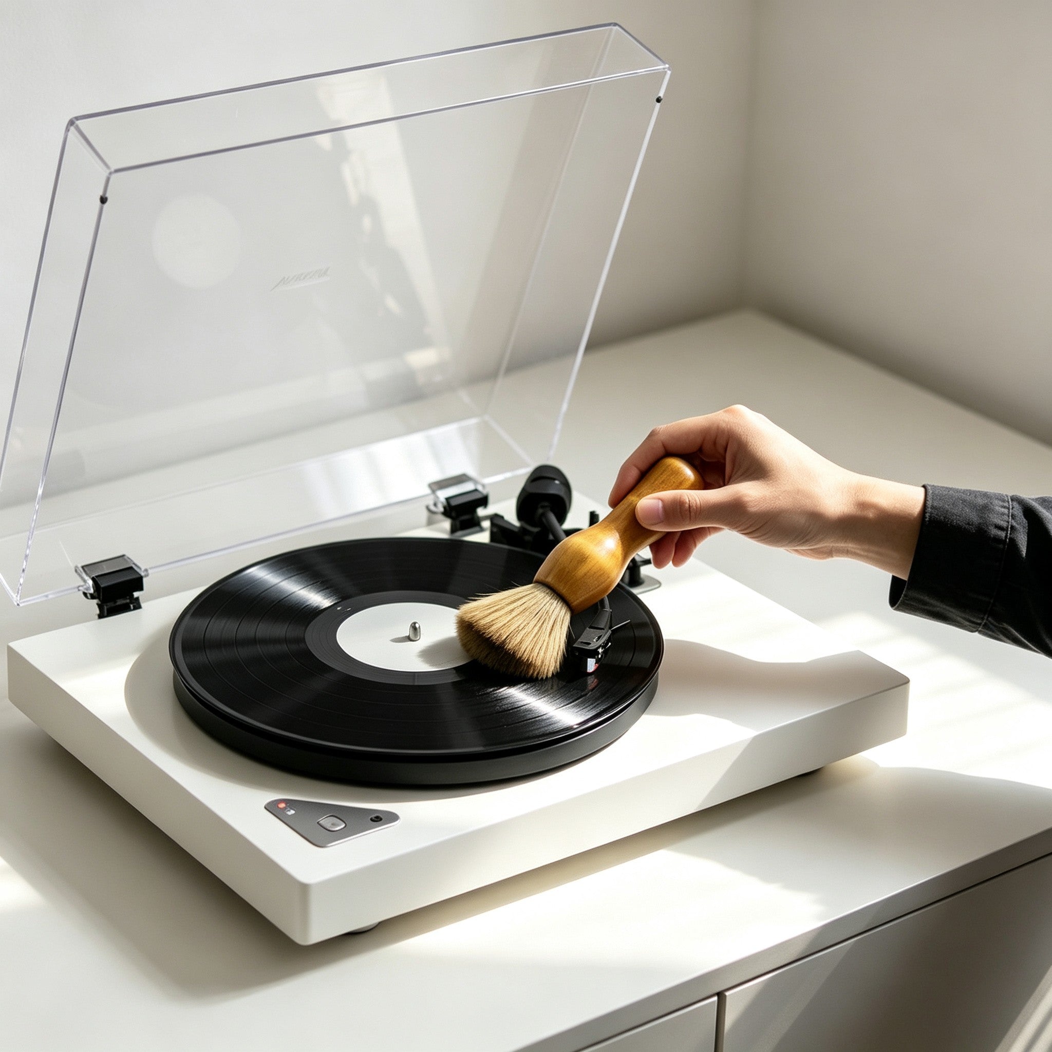 AUDURA vinyl care guide with stylus maintenance and record cleaning